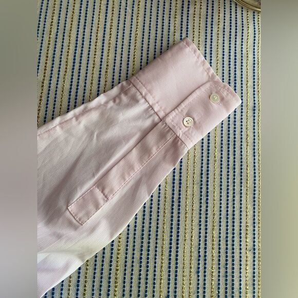 Sandro Women Shirt  French Casual Sz 0 Pink And White Striped Jeweled Button NWT - Picture 14 of 16